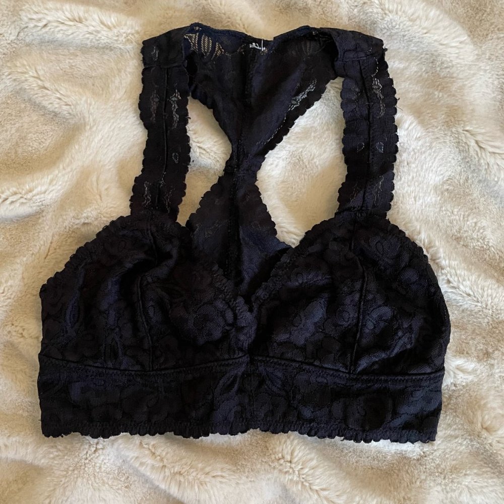 Free People Black Lace Bralette, Size Small, Excellent Condition!